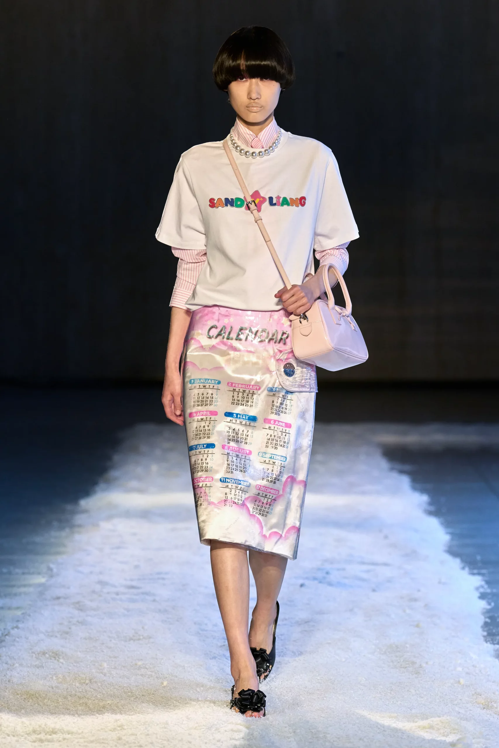 sandy liang fw 2025 chân váy bút chì