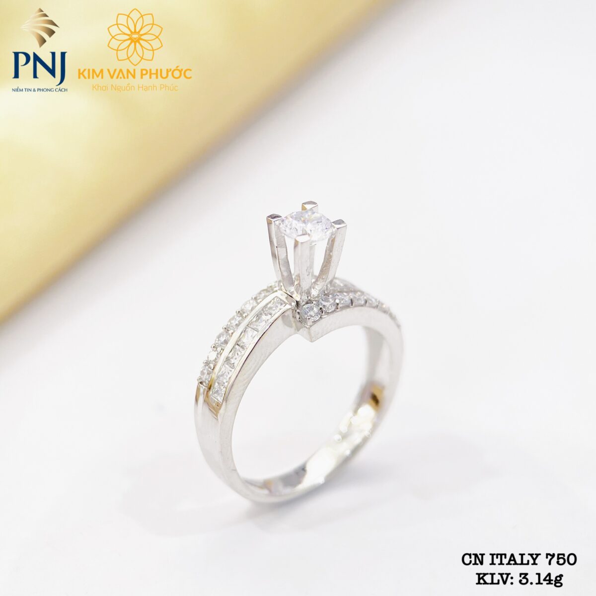 NHẪN NỮ CN ITALY 750 PNJ - Kim Vạn Phước - Trang sức Vàng, Kim Cương, Italy  cao cấp